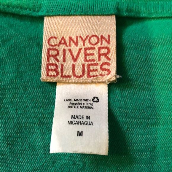 Canyon River Blues Jewel Green Vneck Tee M - Picture 8 of 10